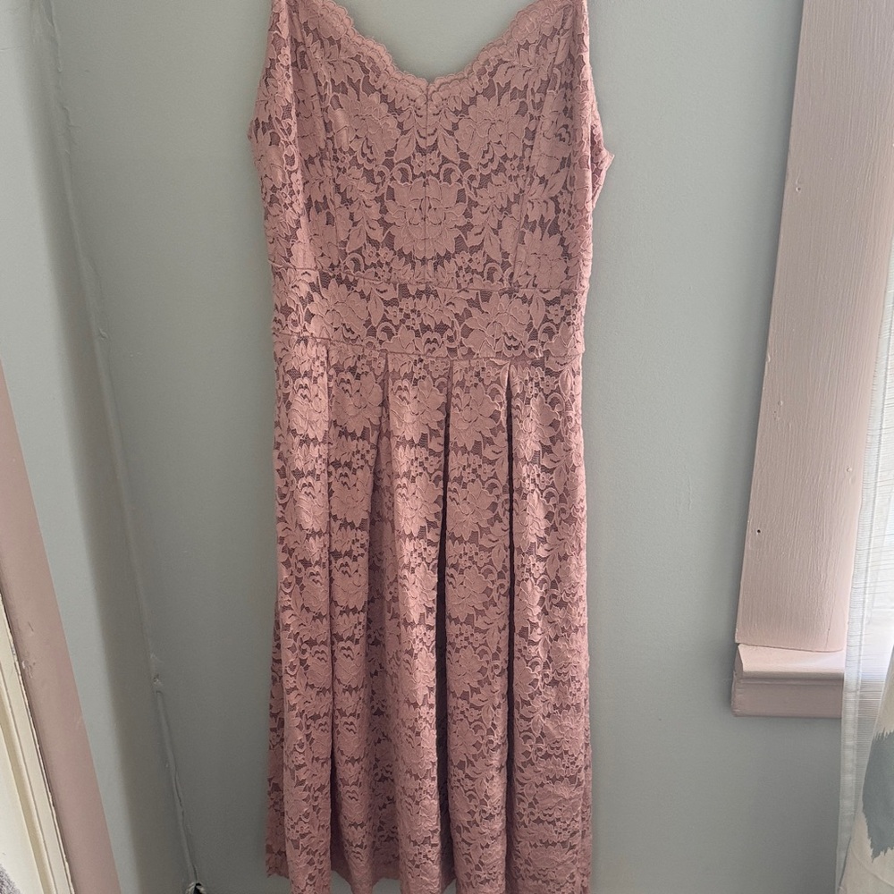 Elegant Lace Pink Dress